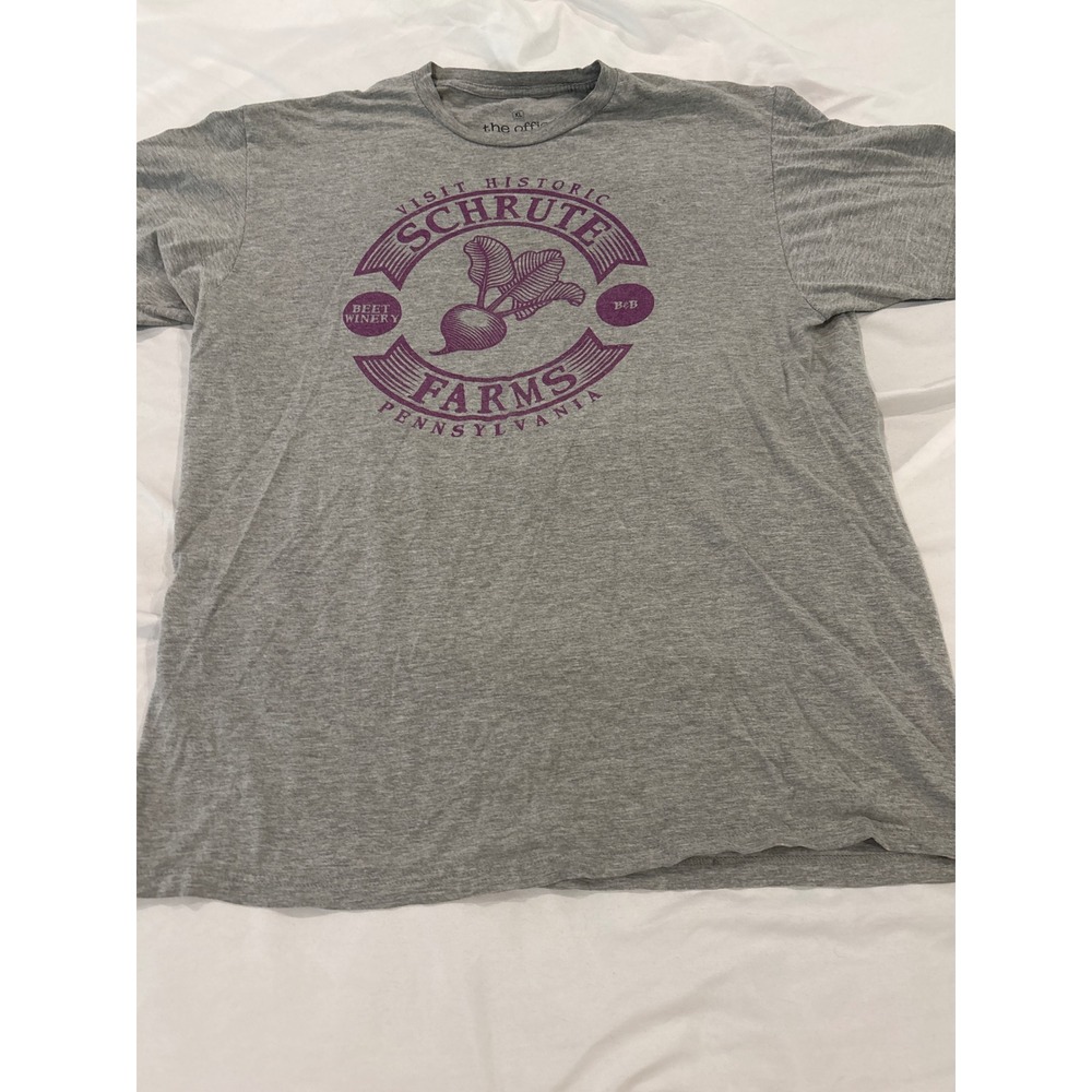 The Office Schrute Farms Beet Winery T-Shirt Men XL Grey Ripple Junction TV Show